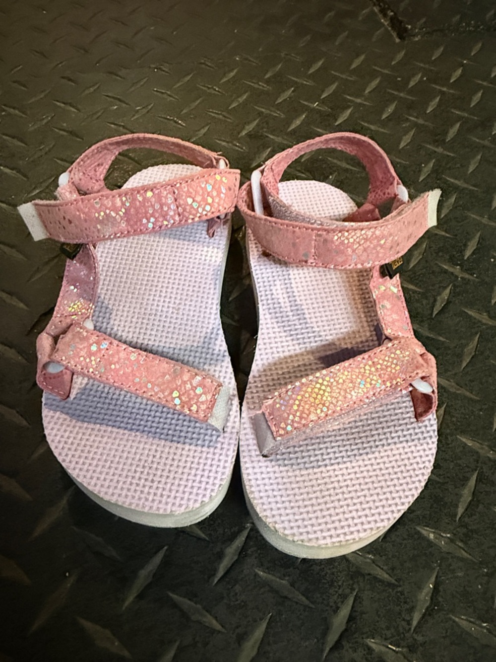 Teva Kids Pink Glitter Strap Sandals